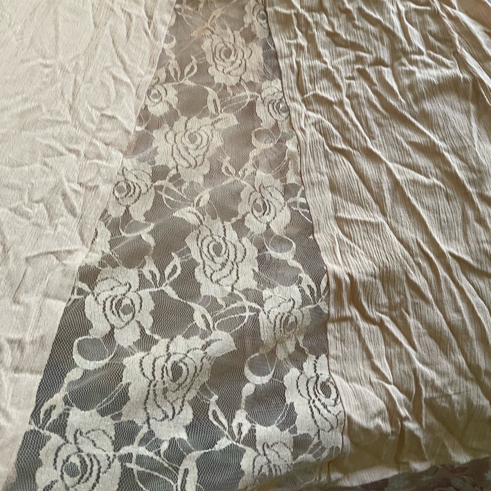 5 for $25 Venus Brand Peach Ruffle-Off-Shoulder Button-Front Maxi Dress - Picture 12 of 12